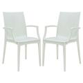 Kd Americana 35 x 16 in. Weave Mace Indoor & Outdoor Chair with Arms, White, 2PK KD3039914